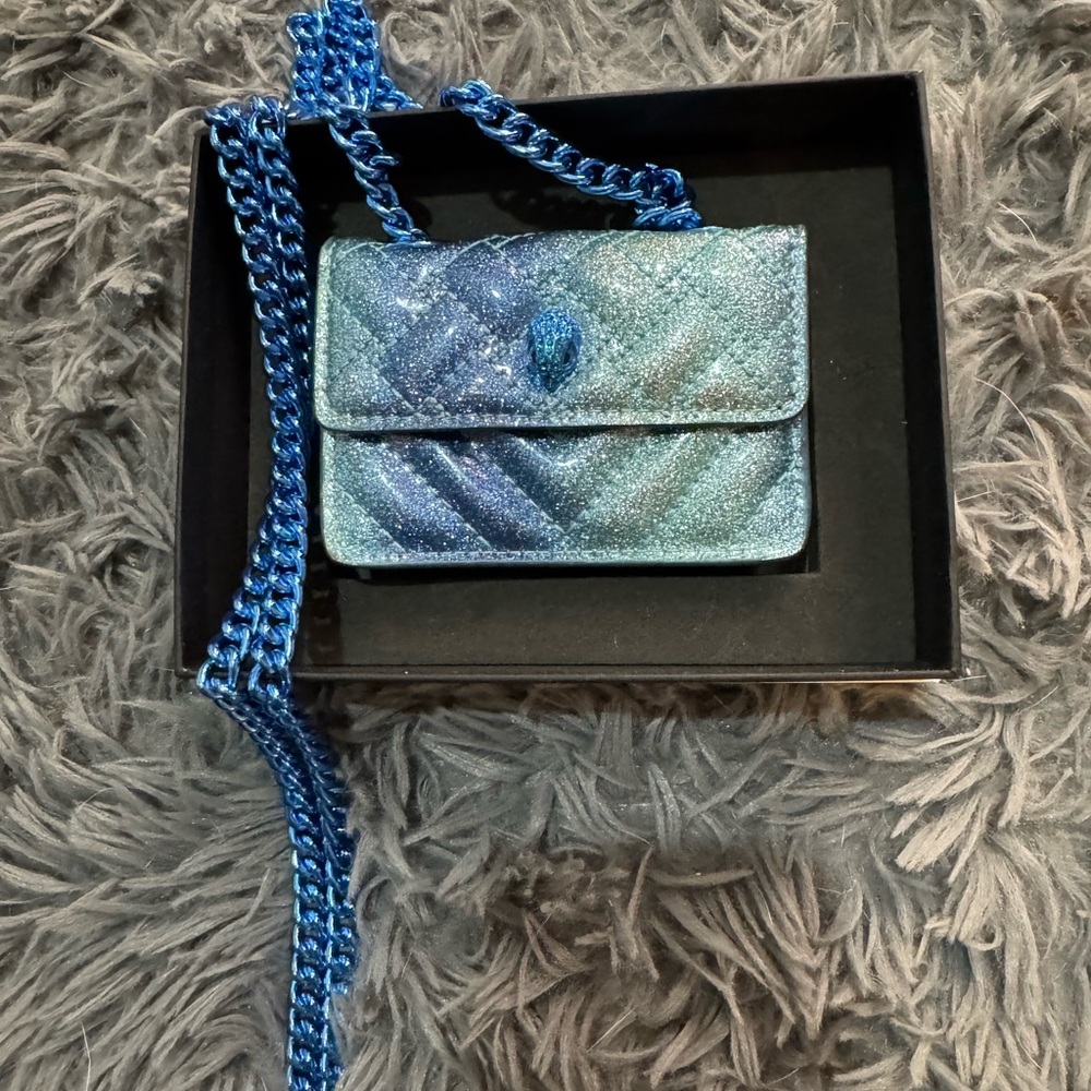 Blue Quilted Chain Bag
